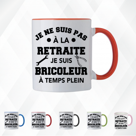 Mug - Je ne suis pas à la retraite je suis bricoleur - Brod N' Flock