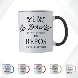 Mug - Bye bye le boulot je suis à la retraite - Brod N' Flock