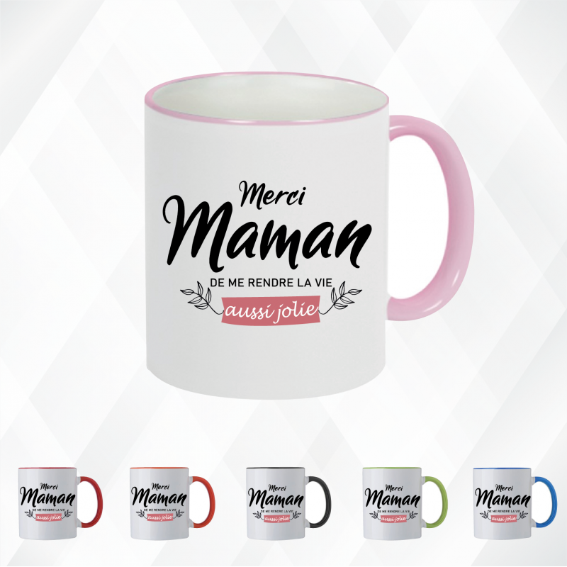 Mug - Merci maman de me rendre la vie aussi jolie ! - Brod N' Flock Mug - Merci maman de me rendre la vie aussi jolie ! - Brod N' Flock