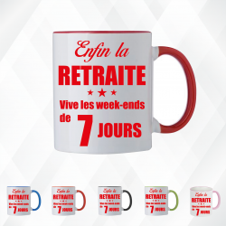 Mug - Enfin la retraite vive les week-ends de 7 jours - Brod N' Flock