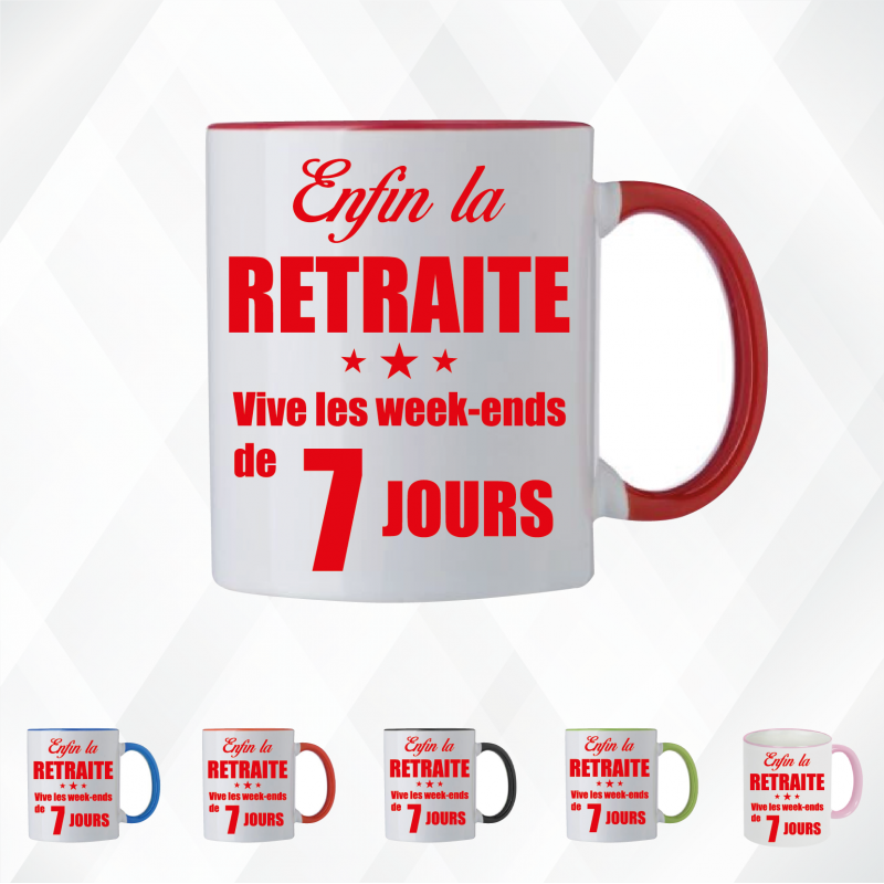 Mug - Enfin la retraite vive les week-ends de 7 jours - Brod N' Flock