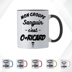 Mug - Mon groupe sanguin c'est o+ricard  - Brod N' Flock