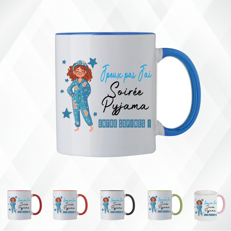 Mug - J'peux pas j'ai soirée pyjama entre copines - Brod N' Flock