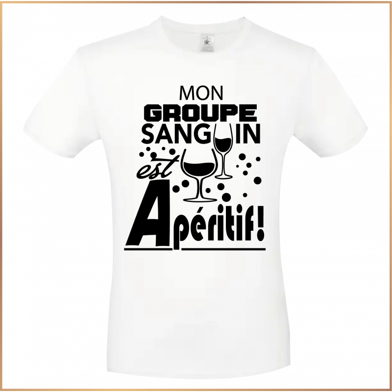 T-shirt - Mon groupe sanguin est Apéritif - Brod N' Flock