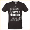 T-shirt - J'ai deux titres dans la vie Papy et pêcheur - Brod N' Flock