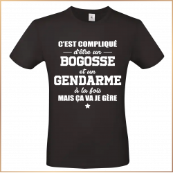 T-shirt- Compliqué d'être un beau gosse et un gendarme - Brod N' Flock