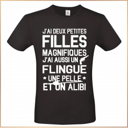 T-shirt - J'ai deux petites filles magnifiques - Brod N' Flock