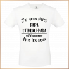 T-shirt- J'ai deux titres dans la vie Papa et Beau Papa -Brod N' Flock