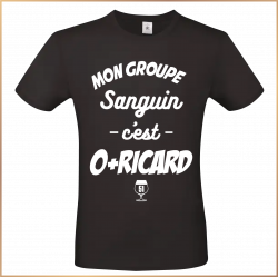 T-shirt - Mon groupe sanguin c'est o+ricard - Brod N' Flock