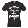 T-shirt - Mon groupe sanguin c'est o+ricard - Brod N' Flock