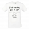 T-shirt - J'habite chez mes chats mais c'est moi qui.. - Brod N' Flock