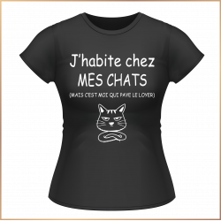 T-shirt - J'habite chez mes chats - Brod N' Flock