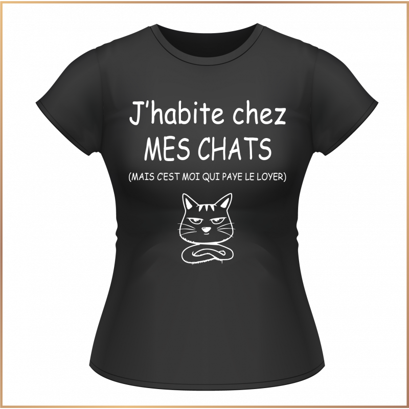 T-shirt - J'habite chez mes chats - Brod N' Flock