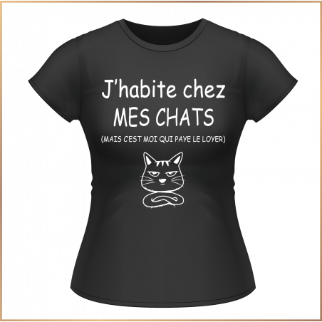 T-shirt - J'habite chez mes chats - Brod N' Flock