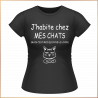 T-shirt - J'habite chez mes chats - Brod N' Flock