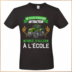 T-shirt - Né pour conduire un tracteur - Brod N' Flock