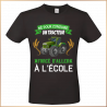 T-shirt - Né pour conduire un tracteur - Brod N' Flock