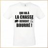 T-shirt - Qui va à la chasse ... revient bourré ! - Brod N' Flock