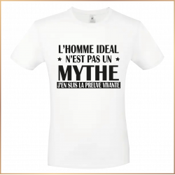 T-shirt - L'homme idéal n'est pas un mythe j'en suis  - Brod N' Flock