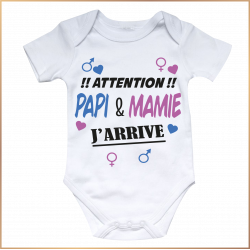 Body bébé - Attention papi et mamie, j'arrive - Brod N' Flock
