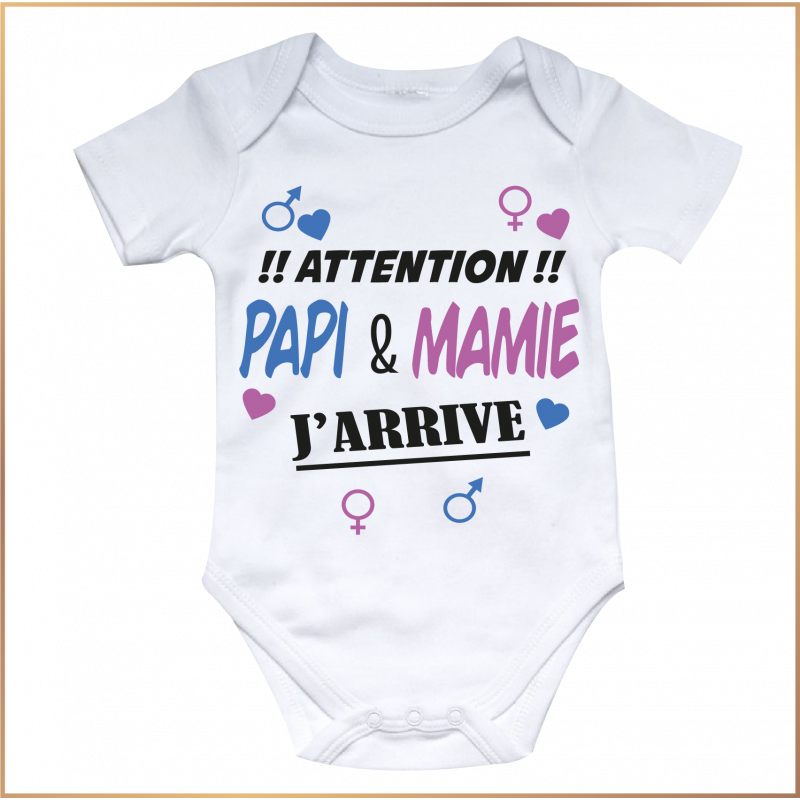 Body bébé - Attention papi et mamie, j'arrive - Brod N' Flock