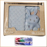 Plaid & hochet bleu - Avec broderie du prénom - Brod N' Flock