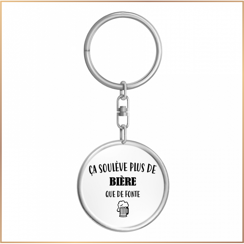 Porte clé - Ca soulève plus de bière que de fonte - Brod N' Flock
