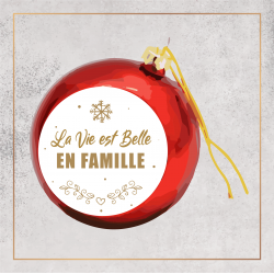 Boule de Noël - La vie est belle en famille - Brod N' Flock