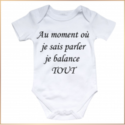 Body bébé - Au moment où je sais parler je balance tout -Brod N' Flock