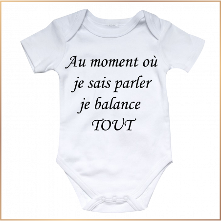 Body bébé - Au moment où je sais parler je balance tout -Brod N' Flock