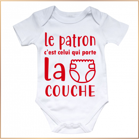 Body bébé - Le patron c'est celui qui porte la couche - Brod N' Flock