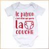 Body bébé - Le patron c'est celui qui porte la couche - Brod N' Flock