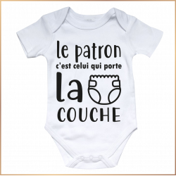 Body bébé - Le patron c'est celui qui porte la couche - Brod N' Flock
