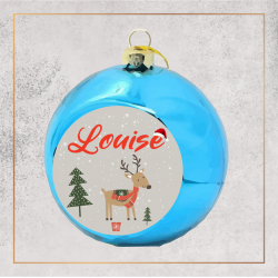 Boule de Noël - Petit renne avec prénom - Brod N' Flock