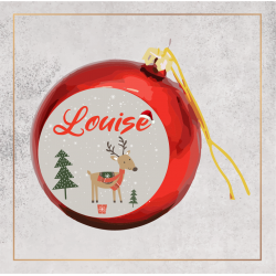 Boule de Noël - Petit renne avec prénom - Brod N' Flock