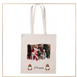Tote bag noël - photo et prénom - Brod N' Flock